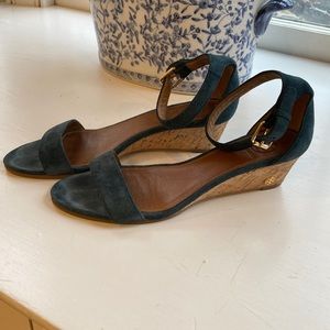 Tory Burch Blue Suede Sandals Size 7.5